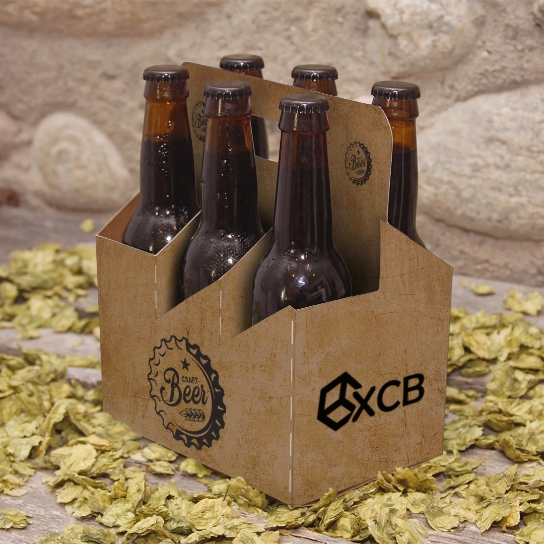 Custom 6-Pack Bottle Carrier - XCB Packaging Wholesale 100 MOQ